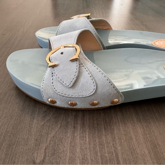 Coach bleeker suede slide sandals light blue size 8 - Picture 6 of 13